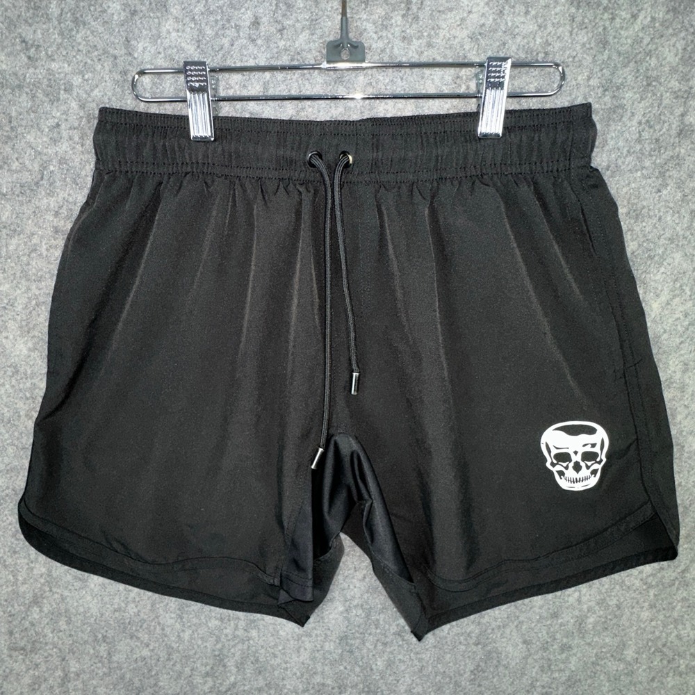 Gymreapers Athletic Shorts Mens M Black Skull Logo Unlined Gym Training 6 Inseam
